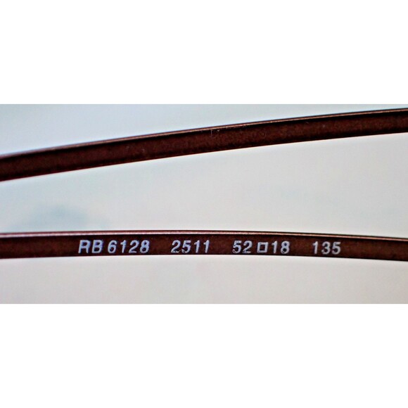RayBan Eye Glass Frames RB 6128 2511 52 18 135 Tortoise Red Brown Made in Italy - Picture 10 of 14
